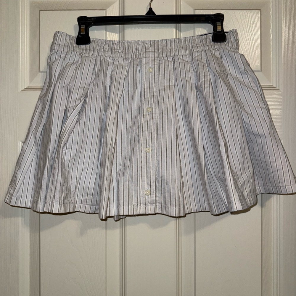 Aerie Offline Striped White Skirt with shorts